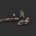 Abstract Sculpture Carving With Irregular Metal Block Structures And Modern Design