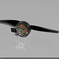 High Performance Drone Motor With Silver Housing Black Propeller Blade And Colored Parts
