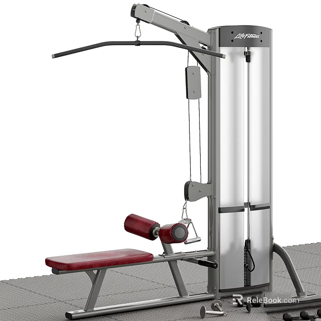 Sturdy Multifunctional Home Fitness Equipment With Adjustable Seat Sturdy Steel Frame And Cable System 3d model 