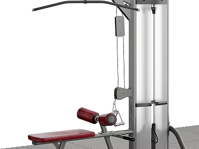 Sturdy Multifunctional Home Fitness Equipment With Adjustable Seat Sturdy Steel Frame And Cable System 3d model