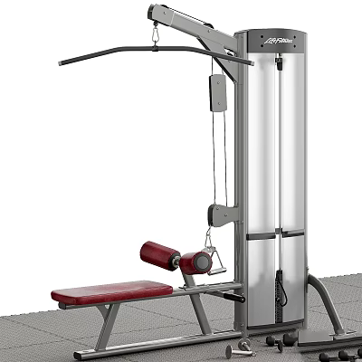 Sturdy Multifunctional Home Fitness Equipment With Adjustable Seat Sturdy Steel Frame And Cable System 3d model