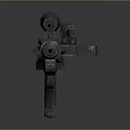 Multi Barrel Machine Gun With Sniper Scope And Metallic Tactical Design