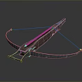 Detailed Wooden Crossbow With Metal Frame Taut Bowstring And Arrow Groove Design