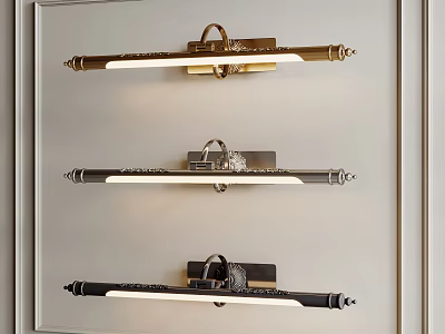 Modern Wall Mounted Sconces with Sleek Design in Gold Silver and Black Finishes 3d model