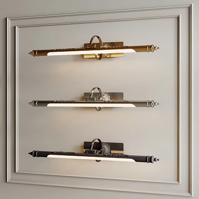 Modern Wall Mounted Sconces with Sleek Design in Gold Silver and Black Finishes 3d model