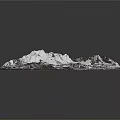Black And White Mountain Texture Carpet With Abstract Design For Home Decor