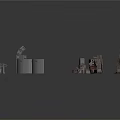 Modular Industrial Equipment Components With Gray And Red Structural Parts