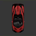 Red Super Sports Car With Streamlined Design Black Accents And Rear Spoiler