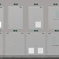 White Fire Safety Doors With Various Designs Glass Panels And Ventilation Grilles