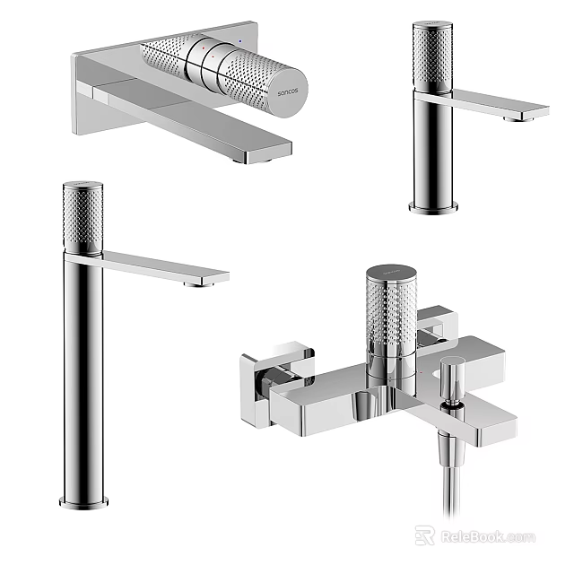 Modern Faucet Designs Featuring Chrome Finish Single Handle And Wall Mount Styles 3d model 