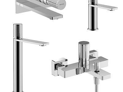 Modern Faucet Designs Featuring Chrome Finish Single Handle And Wall Mount Styles 3d model