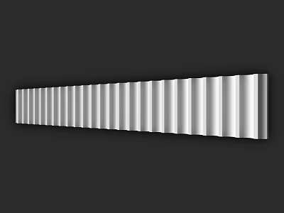 White Wavy Architectural Component With Striped Design For Decorative Use 3d model