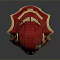 Iron Man Helmet And Chest Plate With Red Gold Color And Glowing Eyes Design