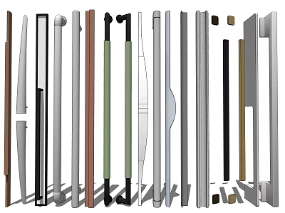 Various Design Furniture Handles With Metal Wooden And Plastic Materials For Homes 3d model