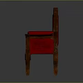 Luxurious Red Velvet Multi Person Sofa with Carved Wooden Arms and Vintage Design