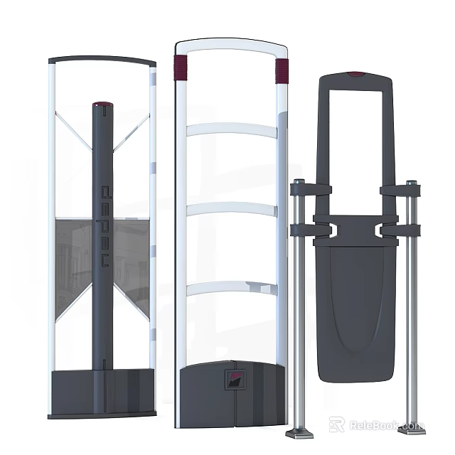 Commercial Security Equipment With Metal Detector Gates And Frame Structure Design 3d model 