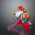 Vibrant Game Movie Cartoon Dog Character In Red Yellow Costume With Goggles And Conveyor Belt