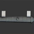 Metal Cylindrical Rod With Square White Blocks As Industrial Mechanical Part