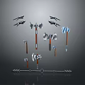 Various Types Of Weapons Collection Including Axes Hammers Swords And Chains