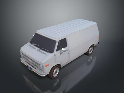 minibus minivan driverless bus school bus van box car 3d model