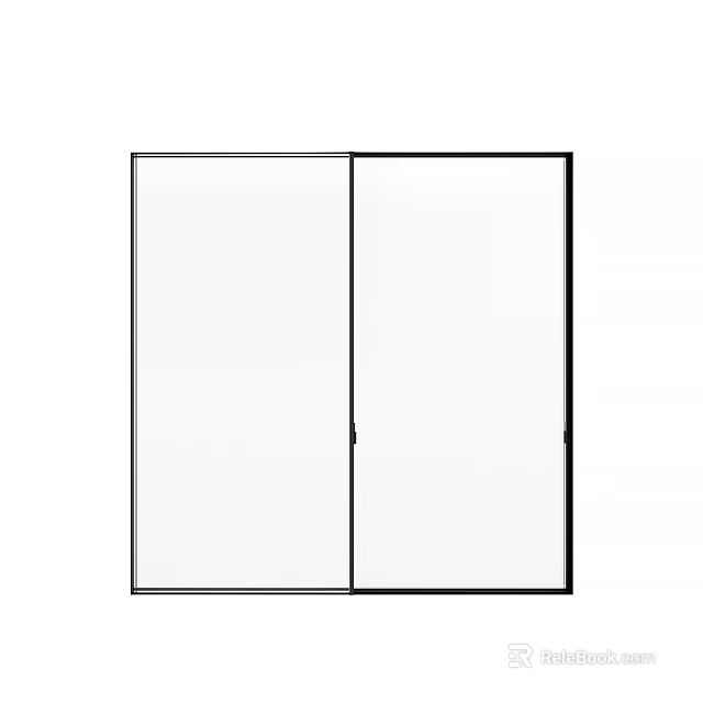 Double Panel Interior Doors With White Surface And Black Frames 3d model 