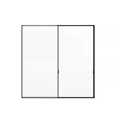 Double Panel Interior Doors With White Surface And Black Frames 3d model