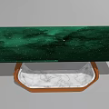 Luxurious Green Dining Table With Starry Pattern Top And Wooden Frame White Marble Base