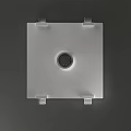 White Square Downlight Spotlight With Wavy Pattern And LED Illumination Design 3d model