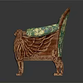 Classic Carved Frame Sofa With Green Floral Fabric And Elegant Design