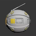 Futuristic White Sci Fi Equipment With Antennas Circular Window And Yellow Accents