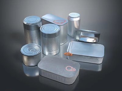 Modern Canned Metal Jar Jar Canned Luncheon Meat 3d model Modern Canned Metal Jar Jar Canned Luncheon Meat 3d model