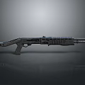 Tactical Metal Shotgun With Barrel Stock Magazine And Grip Features