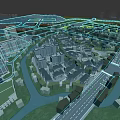 Aerial Planning of Modern Residential Community With River Greenery and Roads