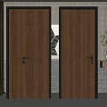 Wooden Double Doors With Classic Panel Design For Modern Home Interior