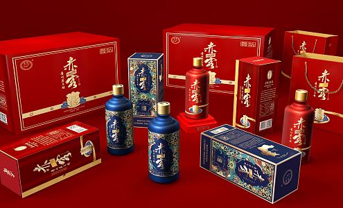 Modern Wine Bottle Chinese Famous Wine Chake Wine 3d model