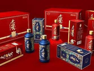 Modern Wine Bottle Chinese Famous Wine Chake Wine 3d model