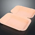 Practical Two Piece Light Pink Rectangular Tableware Set With Smooth Trays