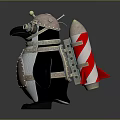Steampunk Penguin Character With Metallic Armor And Mechanical Goggles