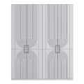Elegant Modern Wardrobe With Curved Line Doors Gold Handles And Internal Storage