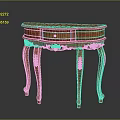 Wooden Side Table with Carved Details Single Drawer Curved Legs and Vintage Design