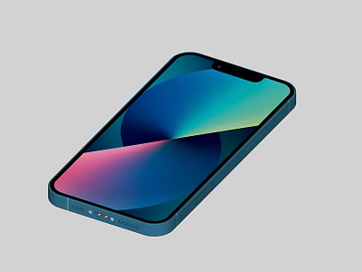 Modern Blue Smartphone With Colorful Gradient Display And Sleek Design Front View 3d model