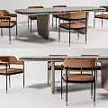 Light Luxury Dining Table and Chair Combination 3d model