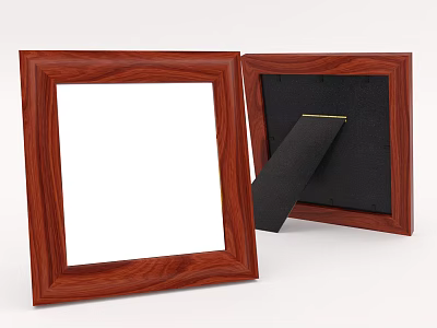 Mahogany Picture Frames Open and Closed Design With White Inner Border Black Interior Backing 3d model