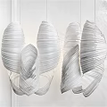 Modern White Curved Pleated Chandelier Design For Interior Hanging Decoration