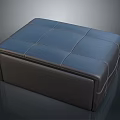 Stylish Leather Ottoman For Living Room With Square Design And Diamond Stitching