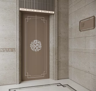 New Chinese Elevator Hall Elevator Room 3d model