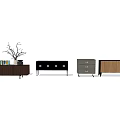 Modern TV Stands With Different Colors Drawers Metal Legs And Decorative Plants