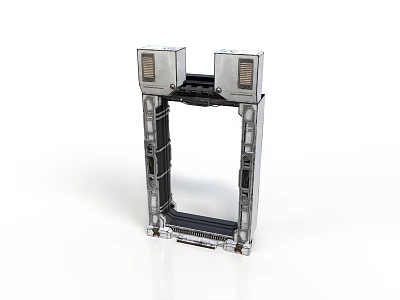 Industrial Metal Frame Structural Component With Panel Brackets And Vents 3d model