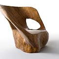 Unique Handcrafted Wooden Single Chair With Natural Grain And Carved Design