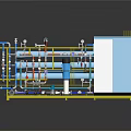 Industrial Equipment System With Pipes Valves Pumps And Control Cabinet Frame
